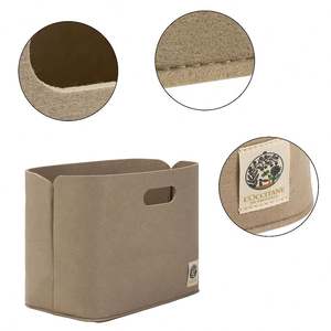 Poubelle bonne idée pour organiser les jouets pour animaux de compagnie panier à linge en coton feutre rond chien boîte à jouets panier de rangement avec poignée - Product Image 3