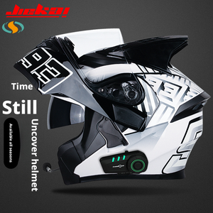 Casques de <span class=keywords><strong>moto</strong></span> modulaires multicolores avec cornes, <span class=keywords><strong>casque</strong></span> de motocross ABS rabattable, nouveau, garantie 1 an, visière transparente - Product Image 4