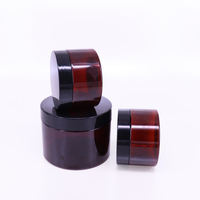 Pot en plastique PET ambré personnalisé avec couvercle, disponible en 50 ml, 60 ml, 100 ml, 120 ml, 250 ml, 400 ml, 500 ml, 2 oz, 3 oz, 4 oz, 5 oz, 6 oz, 8 oz, 12 oz, 16 oz