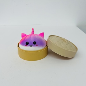 72PACK China Warehouse RTS Jouets sensoriels anti-stress Squishy Fidget en forme de Bao Bun, multicolores, remplies de farine, motifs Licorne, Chat, Arc-en-ciel - Product Image 5