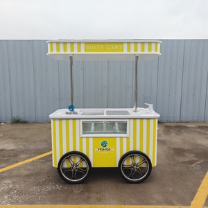 Chariot à glaces personnalisé, grand et magnifique, pour gelato, glaces et sorbets, chariot à glaces mobile à pousser à la main - Product Image 4
