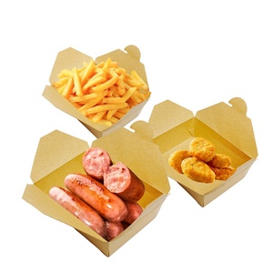 Customized High-quality Eco-friendly Biodegradable Recycled Materials Food Grade Kraft <strong>Paper</strong> <strong>Box</strong> Lid Noodle Salad Takeaway - Product Image 3