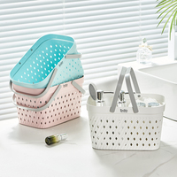 Paniers de rangement durables en plastique pour salle de bain Panier à légumes de cuisine Sac à main avec poignée