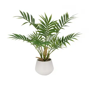Tizen Manufacturer wholesale customizable plastic fake palm leaves ceramic pots small potted plants
