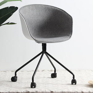 Fábrica de China, venta al por mayor, <span class=keywords><strong>silla</strong></span> de <span class=keywords><strong>escritorio</strong></span> de oficina nórdica, bañera de Tela Gris giratoria moderna, sillas de oficina en casa con <span class=keywords><strong>ruedas</strong></span> - Product Image 1