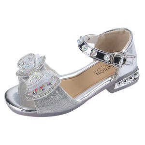 Kız sandalet, moda küçük kız açık parmaklı Bling Bling ayakkabı çocuk yay prenses ayakkabı - Product Image 5
