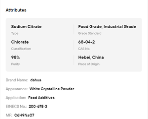 Citrato de Sodio en Polvo de Grado Alimenticio 98%, Ajustador de Acidez, Conservante de Alimentos, Materia Prima para Formulación Cosmética y Cuidado Diario - Product Image 6