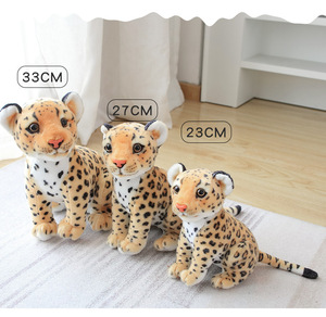 Jouets en peluche animaux simulés transfrontaliers, Léopard, Lion, Poupée en tissu à thème monétaire et flocon de neige noir, Coton PP, Cadeau de fêtes - Product Image 6