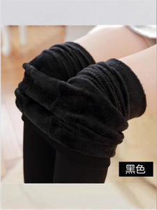 Autunno inverno un pezzo a vita alta con perla <span class=keywords><strong>Leggings</strong></span> in pile ispessiti caldi e carnosi collant traspirante Logo personalizzabile - Product Image 3
