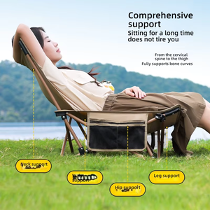 Portable Foldable Fishing Chair <b>Cushioned</b> Armrests <b>Storage</b> Bag for Outdoor Travel Camping Beach Moon Fishing Cup Holder - Product Image 2