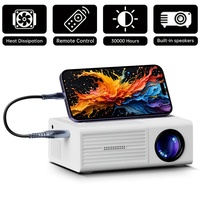 Mini projecteur portable, projecteur vidéo portable avec prise en charge Full HD 4K, 720P local, écran LCD intelligent similaire à une Smart TV