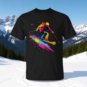 Camiseta de esquí colorida, unisex, talla mediana para adultos, diseño vibrante, ropa deportiva - Product Image 3