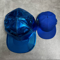 Casquette de baseball 6 panneaux en cuir chromé avec logo personnalisé brodé pour homme et femme, idéale pour les fêtes et le streetwear – Chapeau géant tendance