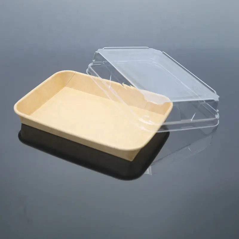 صندوق كيك مع غطاء شفاف قابل لإعادة التدوير مع طلاء البولي إيثيلين