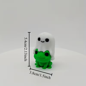 Statues de grenouilles imprimées en 3D - Grenouilles et fantômes mignons et fantastiques, idéales pour les étagères, les décorations de bureau, les jouets tendance. - Product Image 2