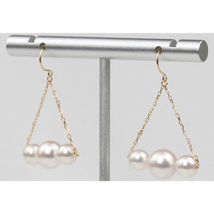 Vente en gros de boucles d'oreilles pendantes en perles Akoya classiques de haute qualité japonaises pour femmes, design de bijoux populaire pour les occasions de mariage et de fête - Product Image 1