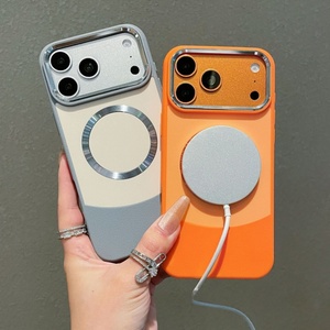 Funda magnética de cuero de colores combinados Senyork para iPhone 11 12 13 14 15 16 17 Pro Max - Product Image 1