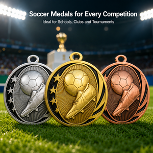 Medallas de Fútbol Personalizadas OEM en 3D, Premios al Ganador, Oro, Plata, Bronce, Medallas de Metal con Logotipo Grabado Personalizado, Insignia de Honor Deportiva - Product Image 6