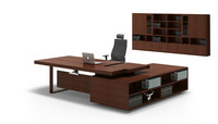 Table de PDG/gestionnaire/patron de bureau en placage de conception moderne populaire Table d'ordinateur en forme de L en bois massif bon prix Durable