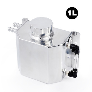 Tanque auxiliar de aceite de aluminio de 1 litro para actualización del sistema de refrigeración del coche, depósito de expansión y desbordamiento. - Product Image 1