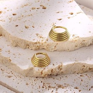 Anneau de nez trapézoïdal en acier inoxydable, design géométrique à 3 ou 5 couches pour bijoux de piercing unisexe - Product Image 4