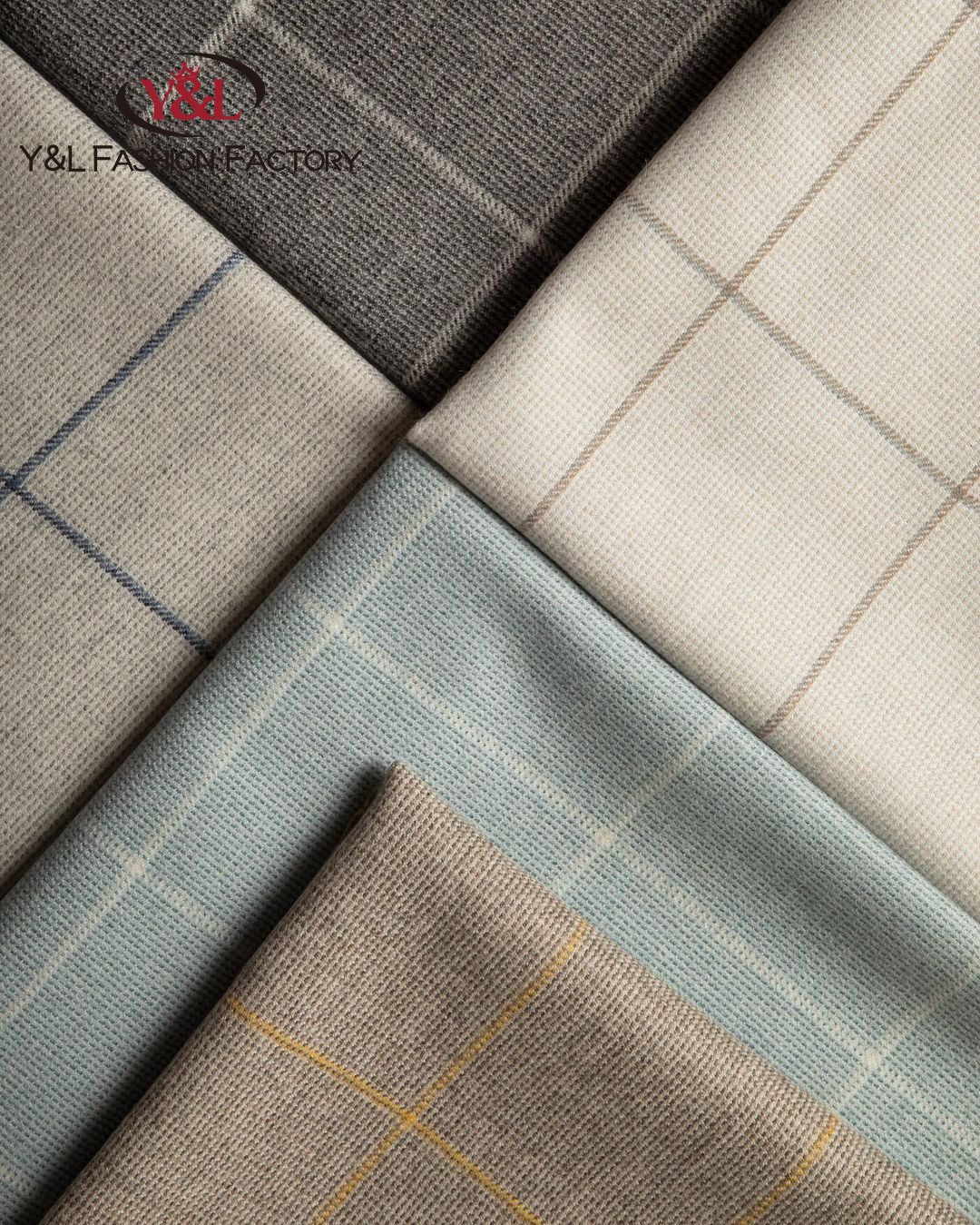 Italian Global Super Merino Woolen Velveteen 100% Cashmere Plaid Woven Medium Weight Fabric High-end Suiting Yarn Type Jackets