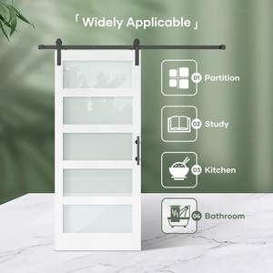 Porta Scorrevole GUJIE in Polimero ad Alta Sicurezza, 5 Pannelli Opachi, Bianca, per Interni e Soggiorno - Product Image 6