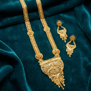 Venta al por mayor 14K 18K 24K chapado en oro formando conjunto de collares largos, joyería tradicional, collares de moda, joyería llena de oro de latón. - Product Image 1