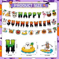 Décorations de fête d'Halloween pour l'été, Bannière Happy Summerween, Décorations de fête Summerween, Fournitures pour fête hawaïenne à la plage et à la piscine