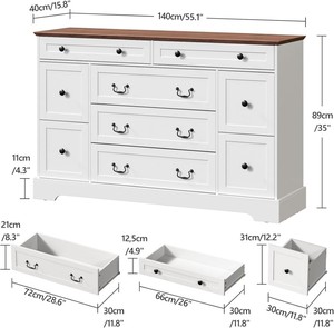 <span class=keywords><strong>Commode</strong></span> à 9 tiroirs en gros, <span class=keywords><strong>commode</strong></span> à <span class=keywords><strong>grande</strong></span> <span class=keywords><strong>capacité</strong></span> pour chambre à coucher, organisateur de rangement - Product Image 5