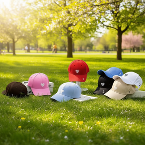 Angelina Heart Embroidered Baseball Cap 100% Cotton Adjustable Unisex 6-Panel Spring <b>Summer</b> Casual <b>Hat</b> - Product Image 2