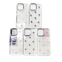 Casing HP iPhone16 TPU Elektroplating Lensa Mutiara Cantik, Bubuk Glitter Lem Mata Berkilau, Pelindung yang Cocok