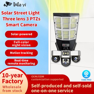 Telecamera Solare di <span class=keywords><strong>Sicurezza</strong></span> V380 Modello Privato 9MP 4G con 3 Obiettivi e 3 PTZ per Illuminazione Stradale - Product Image 2