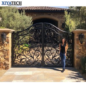 Fabricantes de XIYATECH, puerta de entrada de hierro forjado, puertas batientes para Villa, sistema de puerta de valla de Metal de diseño especial para puerta de acero de seguridad - Product Image 3