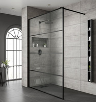 Salle de bain panneau de douche en verre personnalisé écran porte de douche noir mat