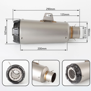 CHmotor - Silenciador de Escape Universal para Motocicleta de 36-51 mm, Compatible con PANIGALE V4 MT10 GSX-S 950 700CL-X <span class=keywords><strong>VITPILEN</strong></span> <span class=keywords><strong>401</strong></span> RC 8C F3 800R - Product Image 2
