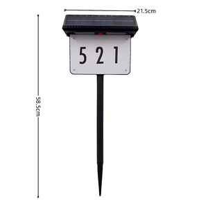 Panneau d'adresse solaire pour jardin avec piquet de fixation, plaque de numéro de <span class=keywords><strong>maison</strong></span> extérieure pour la décoration de la cour et du jardin - Product Image 2