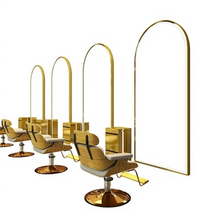 Espejo de Salón Arqueado con LED, de Vidrio, de Cuerpo Entero, Mueble Comercial para Peluquería y Barbería, Diseño Moderno y Duradero - Product Image 1
