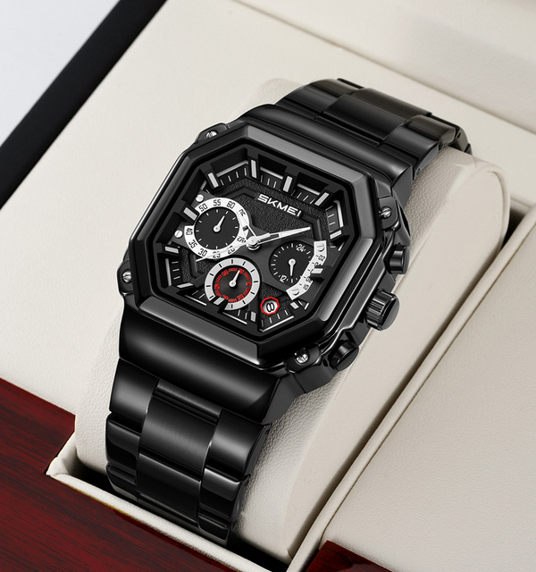 Analog Date Watch - Quartz Movement, Alloy Case, 30M Water Resistant