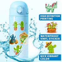 Niedliche Cartoon-Kaktus-Pflanzen PVC-Aufkleber-Set 50 Stück Graffiti-Aufkleber für Mädchen Kinder Notizbuch Papier & Handy Dekorative Aufkleber DIY