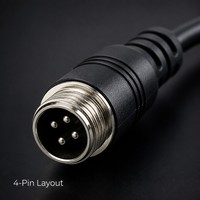 Conector de Aviación GX12 de 4 Pines Macho a Hembra, Cable Blindado de 12 mm con Rosca 22AWG para Cámara de Visión Trasera de Vehículos