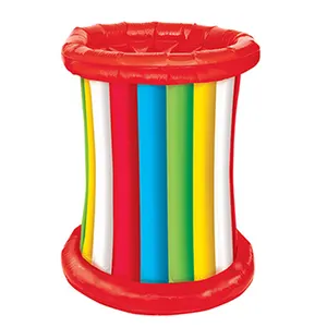 China supplier rainbow inflatable coolers plastic ice bucket beer can holder custom make vinyl products for sale