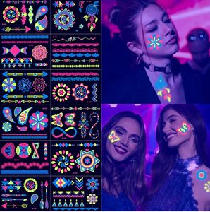 Pegatina fluorescente Luminoso Tatuajes temporales Pegatinas UV Resplandor Fluorescente <span class=keywords><strong>Toro</strong></span> <span class=keywords><strong>Tatuaje</strong></span> Impermeable para calcomanías <span class=keywords><strong>de</strong></span> arte corporal - Product Image 1