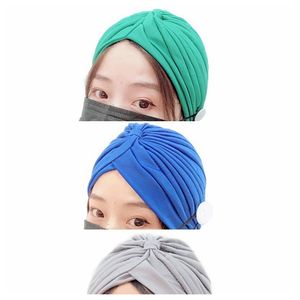 Turban à bouton de chimiothérapie pour femmes, <span class=keywords><strong>foulard</strong></span>, bonnet ample pour patients Cancer, bandana, 50 pièces, Q1111 - Product Image 1