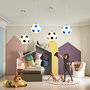 Moderna Del Pendente di Pallacanestro di Calcio Lampada In Vetro Lampade A Sospensione Camera Dei Bambini lampada a Sospensione Apparecchio di Illuminazione - Product Image 3