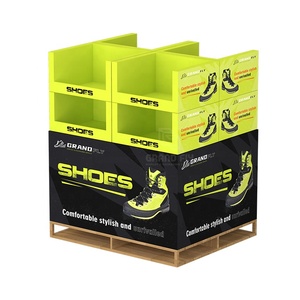 Tùy chỉnh giày đầy đủ Pallet tông hiển thị với váy & PDQ khay chi phí Câu lạc bộ cửa hàng bán lẻ sóng đa mặt Pallet hiển thị - Product Image 2