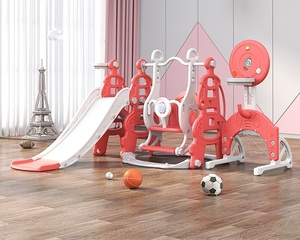 <span class=keywords><strong>Set</strong></span> da Gioco per Bambini con Scivolo in Plastica e Altalena da Giardino, Attrezzatura Ispirata ai Parchi Divertimento per Bambini e Neonati, Ideale per Aree Gioco in Aeroporto - Product Image 2