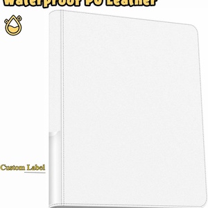 Premium PU Leather 12 Pocket Trading <b>Card</b> <b>Binder</b> Custom Black <b>Card</b> Album for Collection - Product Image 2
