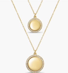 Jietao tùy chỉnh thép không gỉ Bling CZ Đá đồng xu Mặt Dây Chuyền Vòng cổ kim cương biên giới vòng đĩ<span class=keywords><strong>a</strong></span> quyến rũ Mặt dây chuyền vòng cổ - Product Image 5