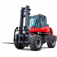 Chariot élévateur tout-terrain 4x4, capacité de charge nominale de 4 tonnes, 4000 kg, chariot élévateur articulé tout-terrain diesel avec puissance de 65 kW, pneus tout-terrain